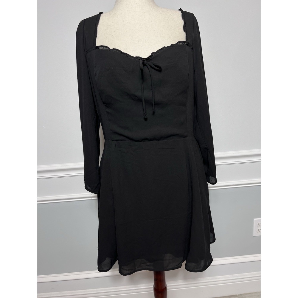 Abercrombie & Fitch XL Mini Dress Black Smocked Coquette-Whimsygoth-LBD-Fairy